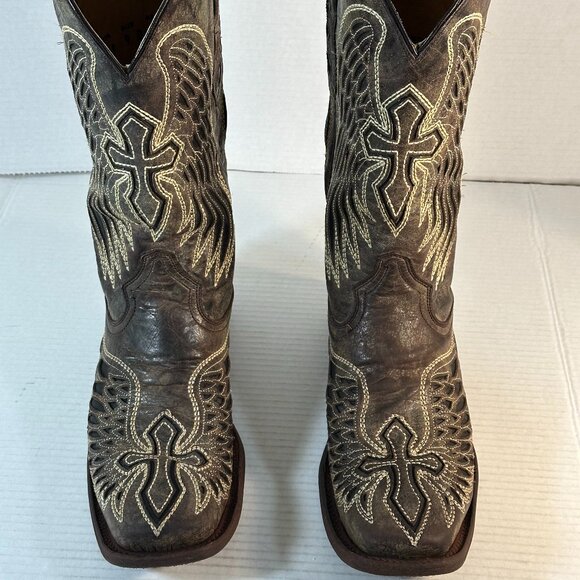 Corral Brown Heeled Boots with Embroidered Wings - Picture 16 of 16